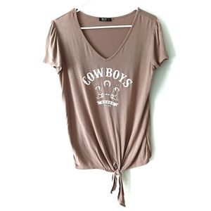 AVA JAMES Cowboys Rodeo Wild West Tie Tee M